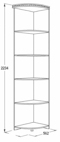 Стеллаж угловой Ольга-13 (562*562) в Урае - uraj.mebel-e96.ru