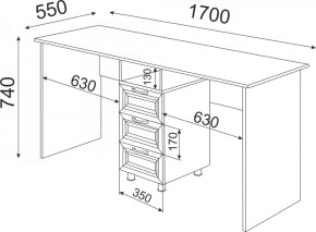 Стол письменный двойной Остин (Риннер) в Урае - uraj.mebel-e96.ru