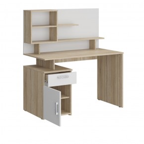 Стол компьютерный Салоу 2 Дуб сонома светлый/перламутр в Урае - uraj.mebel-e96.ru