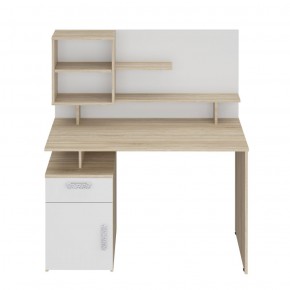Стол компьютерный Салоу 2 Дуб сонома светлый/перламутр в Урае - uraj.mebel-e96.ru