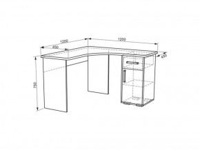 Стол компьютерный угловой Лайт-1 (1200) в Урае - uraj.mebel-e96.ru