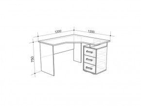 Стол компьютерный угловой Лайт-2 (1200) в Урае - uraj.mebel-e96.ru