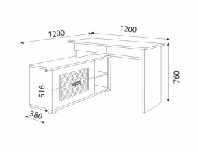 Письменный стол угловой М18 Тиффани (Риннер) в Урае - uraj.mebel-e96.ru