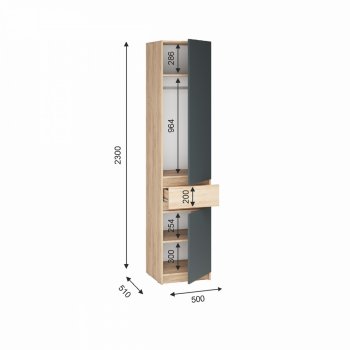 Шкаф 500 мм Стоуби ШК-500 графит (ИЦ) в Урае - uraj.mebel-e96.ru