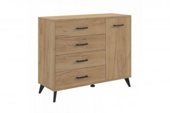 Комод-Тумба (1дв,4ящ) SVETLANA LOFT, дуб золотой (Генезис) в Урае - uraj.mebel-e96.ru