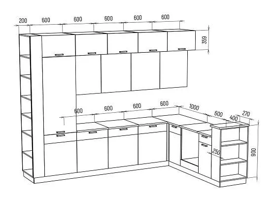 Угловой кухонный гарнитур Техно-5 3200*2240 мм (Миф) в Урае - uraj.mebel-e96.ru