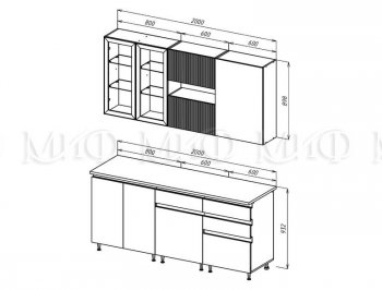 Кухонный гарнитур Техно-6 2000 мм (Миф) в Урае - uraj.mebel-e96.ru