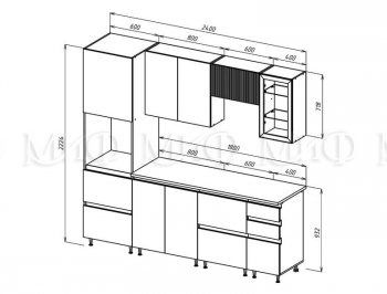 Кухонный гарнитур Техно-6 2400 мм (Миф) в Урае - uraj.mebel-e96.ru