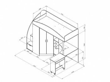 Кровать-чердак Теремок 1 Гранд Белый/оранжевый (ФМ) в Урае - uraj.mebel-e96.ru