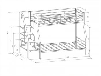 Кровать двухъярусная Толедо-1 Белый в Урае - uraj.mebel-e96.ru