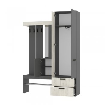 Прихожая Трамп графит/крафт белый (БТС) в Урае - uraj.mebel-e96.ru