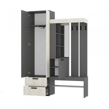 Прихожая Трамп графит/крафт белый (БТС) в Урае - uraj.mebel-e96.ru