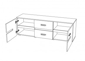 Тумба под ТВ Ким (Белый глянец/Венге) в Урае - uraj.mebel-e96.ru