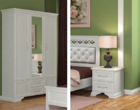 Тумба прикроватная 2ящ.  ГРАЦИЯ (лак) Белый / Белый (БМ) в Урае - uraj.mebel-e96.ru