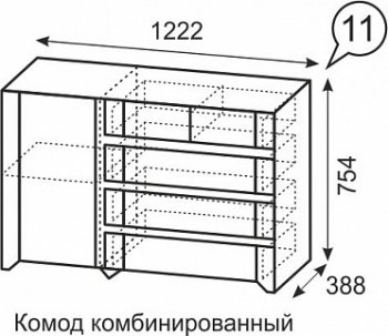 Комод комбинированный №11 Твист (ИжМ) в Урае - uraj.mebel-e96.ru