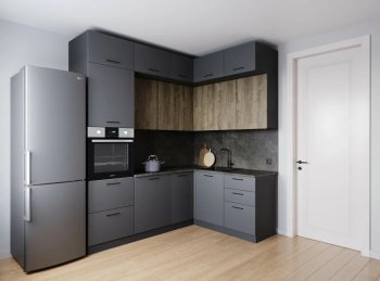 Кухонный гарнитур угловой Умбра МДФ 2200*1700 мм (Санвут) в Урае - uraj.mebel-e96.ru