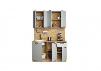 КУхонный гарнитур Валерия 1400 мм вотан/серый (Сурская) в Урае - uraj.mebel-e96.ru