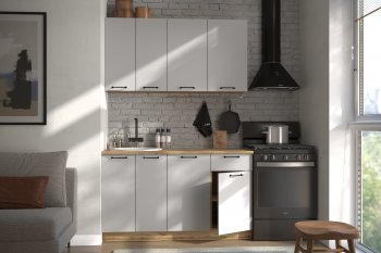 КУхонный гарнитур Валерия 1400 мм вотан/серый (Сурская) в Урае - uraj.mebel-e96.ru