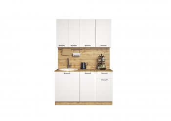 КУхонный гарнитур Валерия 1400 мм вотан/белый (Сурская) в Урае - uraj.mebel-e96.ru