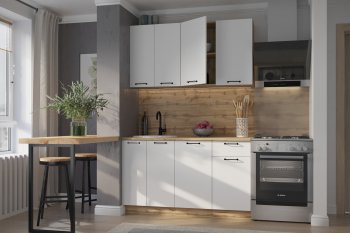 КУхонный гарнитур Валерия 1400 мм вотан/белый (Сурская) в Урае - uraj.mebel-e96.ru