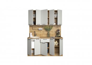 КУхонный гарнитур Валерия 1600 мм вотан/серый (Сурская) в Урае - uraj.mebel-e96.ru