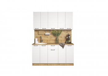 КУхонный гарнитур Валерия 1600 мм вотан/белый(Сурская) в Урае - uraj.mebel-e96.ru