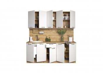 КУхонный гарнитур Валерия 2000 мм вотан/белый (Сурская) в Урае - uraj.mebel-e96.ru