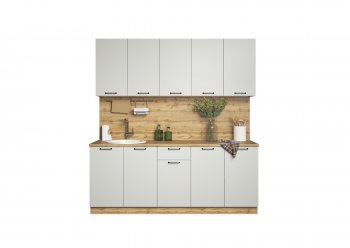 КУхонный гарнитур Валерия 2000 мм вотан/серый (Сурская) в Урае - uraj.mebel-e96.ru