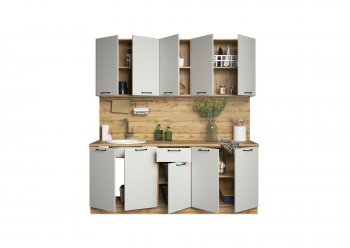 КУхонный гарнитур Валерия 2000 мм вотан/серый (Сурская) в Урае - uraj.mebel-e96.ru