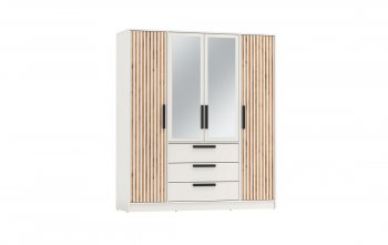 Шкаф 1700 мм 83.07 Вегас (4-х дв.) белый (Олмеко) в Урае - uraj.mebel-e96.ru