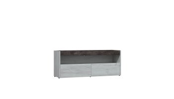 ТВ тумба Вегас Дуб Крафт Белый/Ателье темн. (Лин) в Урае - uraj.mebel-e96.ru