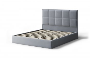 Кровать с ПМ Велла велюр NEO 25 (серый) (МЛК) в Урае - uraj.mebel-e96.ru
