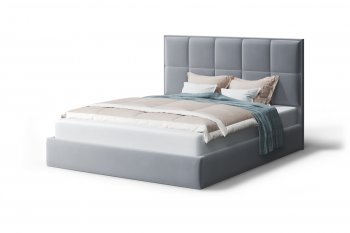 Кровать с ПМ Велла велюр NEO 25 (серый) (МЛК) в Урае - uraj.mebel-e96.ru