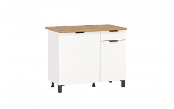 Шкаф нижний Венера (1000) ЛДСП белый (Олмеко) в Урае - uraj.mebel-e96.ru