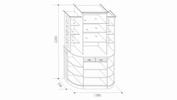 Шкаф универсальный с зеркалами Венеция В-1 (Мар) в Урае - uraj.mebel-e96.ru