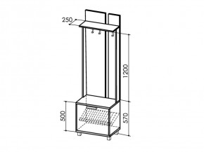 Вешалка 600 West Модуль 1 (Риннер) в Урае - uraj.mebel-e96.ru