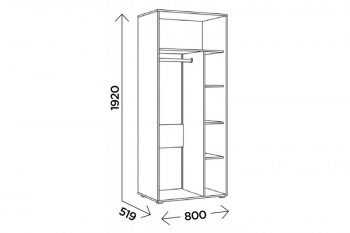 Шкаф 800 мм Виллитус М1 (Комфорт) в Урае - uraj.mebel-e96.ru