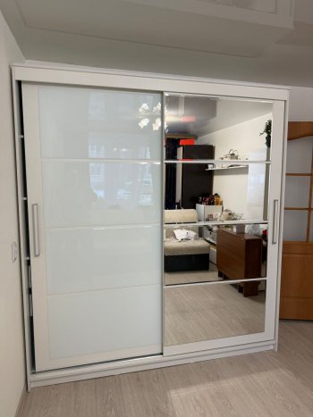 Шкаф-купе Крафт-6 белый ясень 2000 мм (БТС) в Урае - uraj.mebel-e96.ru