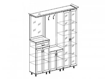 Прихожая Янна ЯН-28 правая (с карнизом) (Раус) в Урае - uraj.mebel-e96.ru