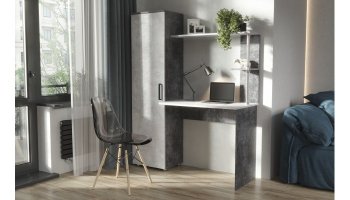 Стол компьютерный Юниор-3 цемент светлый/темный (Лин) в Урае - uraj.mebel-e96.ru
