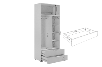 Шкаф 800 мм двухдверный 120.01 Зефир розовый (Мебельсон) в Урае - uraj.mebel-e96.ru